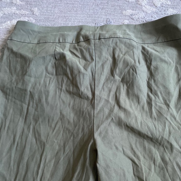 Soft Surroundings pants women’s 3 green pull on stretch straight leg Bk Pocket - Picture 4 of 7